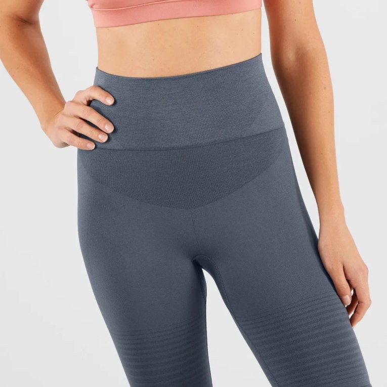 Salomon Essential Move On Seamless Women's Running Tights Dark Grey | CA 70F68